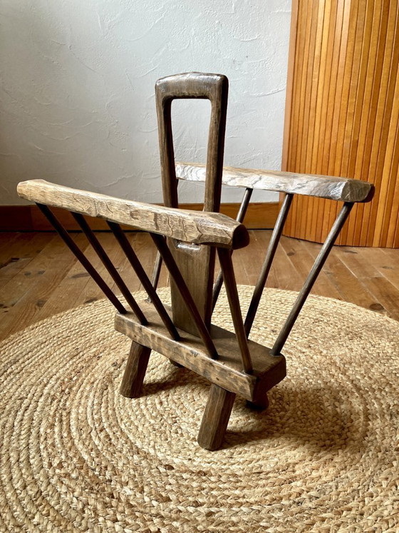 Image 1 of Portariviste brutalista nello stile di Jean Touret, anni '50