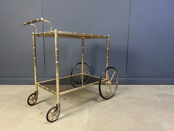 Image 1 of Carrello bar in ottone e finto bambù, Orsenigo, Italia, anni '70