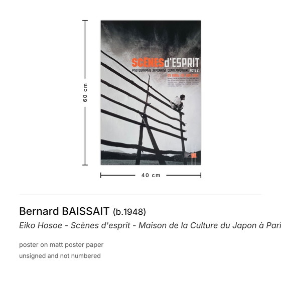 Bernard BAISSAIT Poster Eiko Hosoe - Scènes van de geest - Maison De La Culture Du J – Paper (photo 3 of 5)