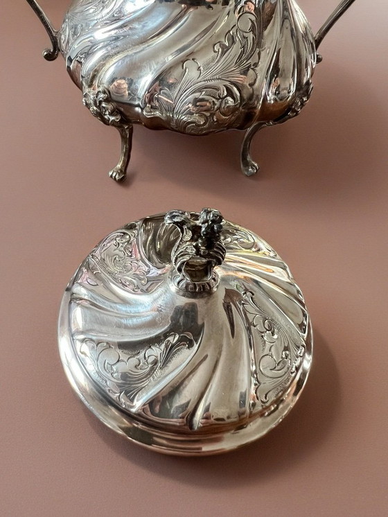 Image 1 of Antieke suikerpot in 800 zilver in neoklassieke stijl