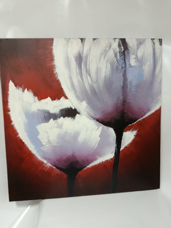Image 1 of Hand-painted canvas artwork (70x70 cm) 