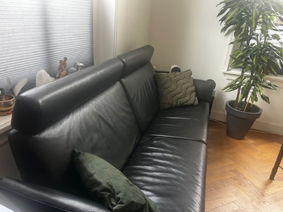 Image 1 of Canapé mobile Jori modèle 205 Tosca, cuir noir cavila