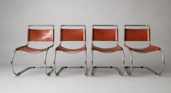 Image 1 of 4 sedie vintage MR10 di Mies van der Rohe per Fasem, Italia