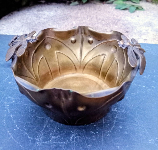 Art Nouveau Metall Vide-poche mit Libellen