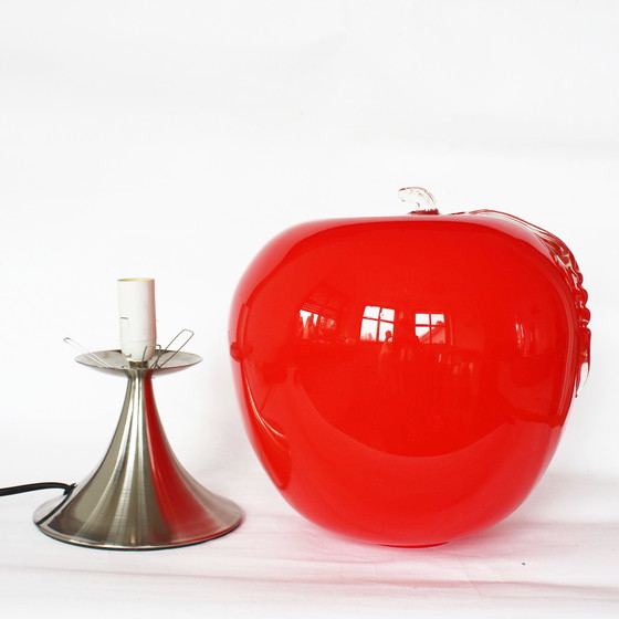 Image 1 of Prisma Red Apple Glass Lamp