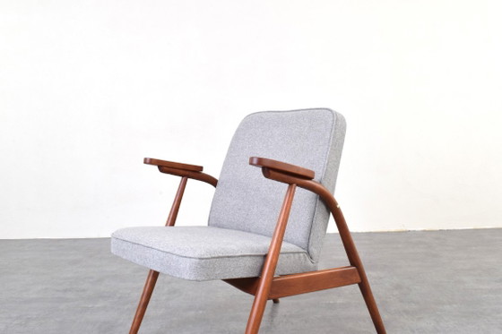 Sillón Lounge Polaco Mid-Century, años 60. – Fabryka Mebli Giętych in Radomsko, Sillones, Textile, Wood (photo 8 of 11)