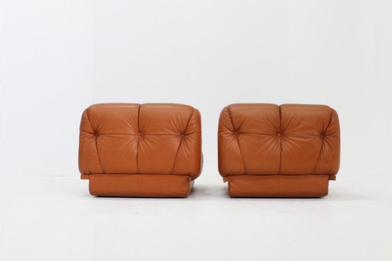 Image 1 of Set Vintage Mimo Padova Nuvolone Fauteuils Cognac Leer Jaren 70