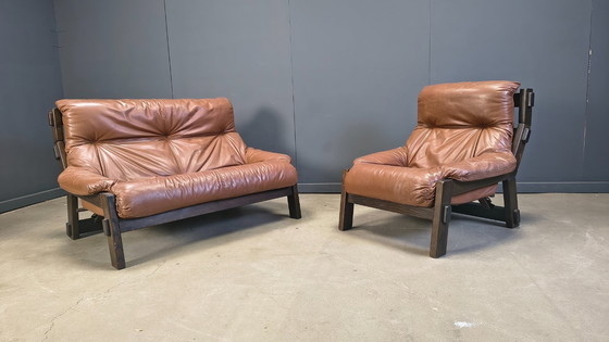 Image 1 of Vintage brutalistisch bankstel van Gerard Van den Berg voor Montis, jaren 70