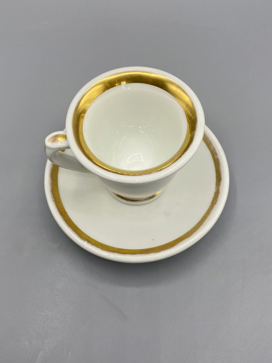 Tasse et soucoupe Brûlot en porcelaine dorée antique, XIXe siècle – Objets déco, Gold (photo 2 of 5)