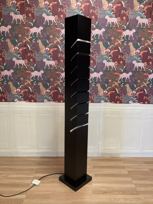 Design floor lamp in black steel 195 CM.