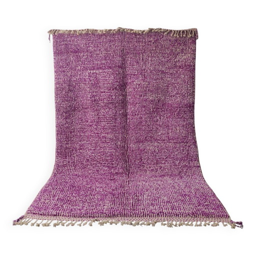 Large Beni Ouarain Rug Purple Fuchsia, Unique Texture, Handmade 3x2M