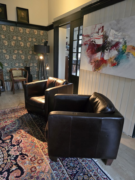 Image 1 of Leren stoelen