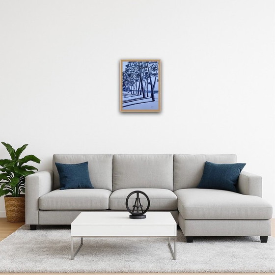 Image 1 of Indigo-inkt op 300g wit papier, 40x30cm