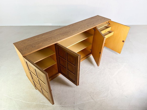 Image 1 of Originale credenza brutalista Gerhard Bartels in rovere del Medioevo