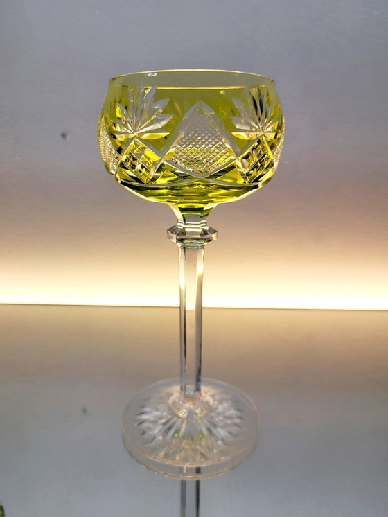 Image 1 of Set of 4 Val Saint Lambert "Berncastel" No. 204 Roemer glasses – hand-cut crystal – Belgium, 1905