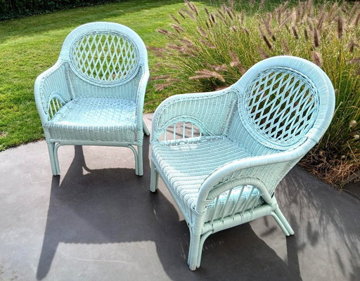 2 x Mesch rattan charm armchairs