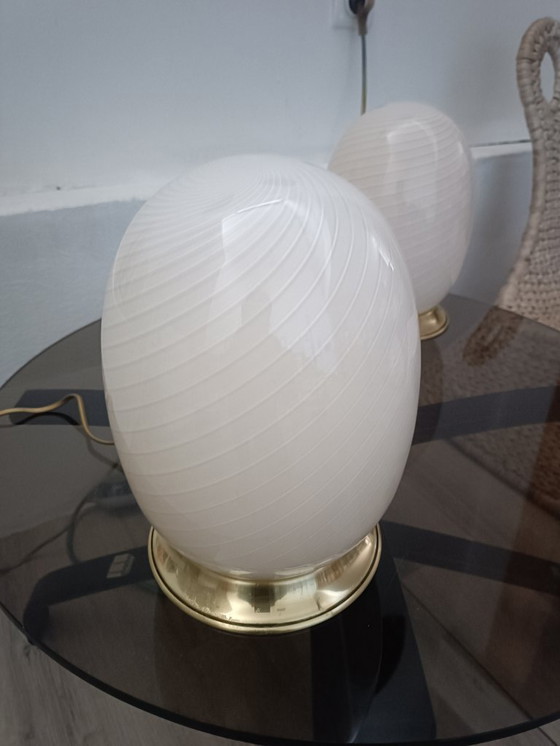Image 1 of Pair of Murano egg lamps, 1970s