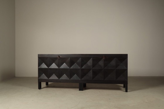 Jean Batenburg for MI Credenza Brutalista in Rovere Ebanizzato, Belgio, Anni '60 – Credenze, Wood (photo 3 of 17)