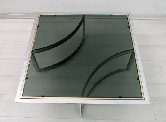 Image 1 of Mesa de centro Romeo Rega, cromo y latón, Italia, años 70