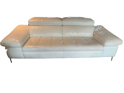 Designer Sofa aus weißem Leder