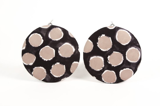 Image 1 of Pastoe set van 2 grote  krukken met Jan Paul Gaultier stof