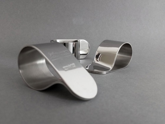 Image 1 of 3x portatovaglioli modernisti Sergio Mazza - Krupp Berndorf Milano anni '70