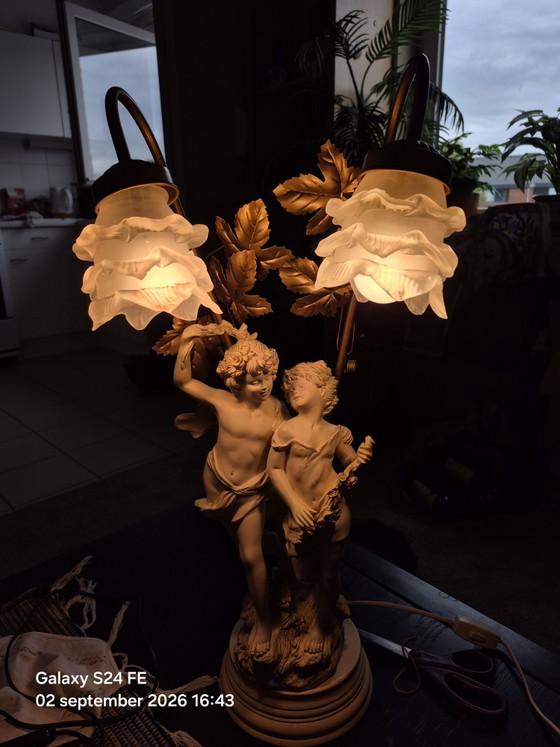 Lampe de table vintage – Ceramic, Glass (photo 3 of 8)