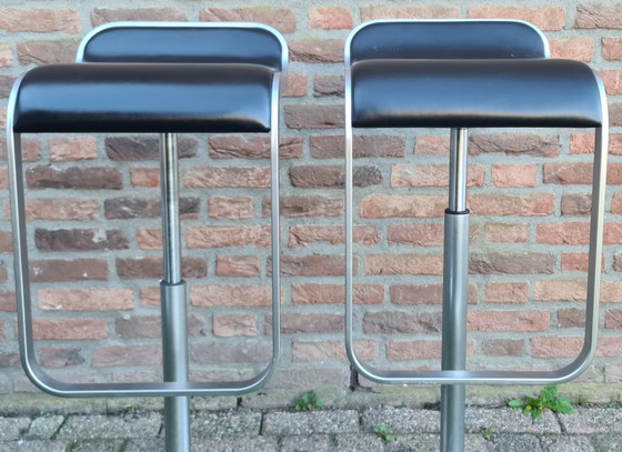 Image 1 of 2x Lapalma LEM barkrukken zwart leer