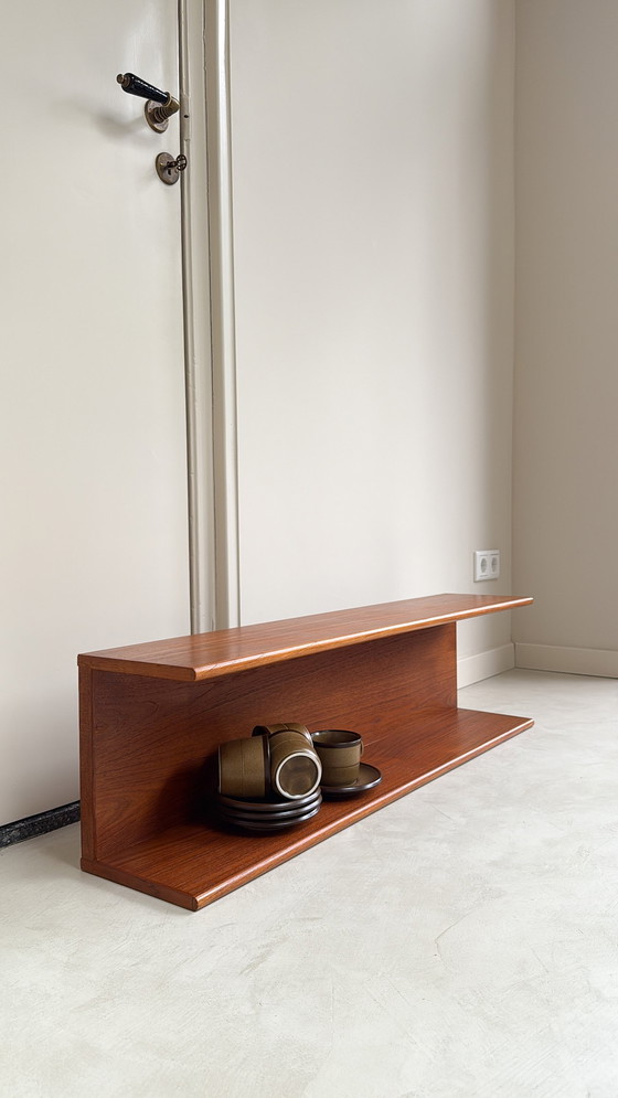 Image 1 of Solid teak wood wall shelf