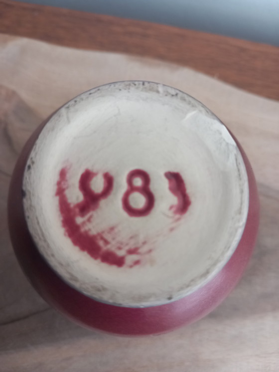 Image 1 of Rare Sèvres Prestige Miniature – Jean Mazeaud & Jean Faverot – Red & Gold – Signed 983