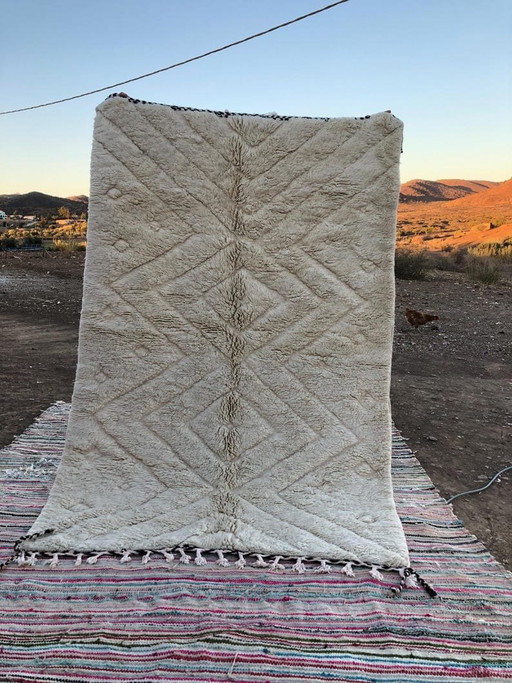 Alfombra de lana pura hecha a mano, artesanía tradicional, tamaño 150/350 cm.