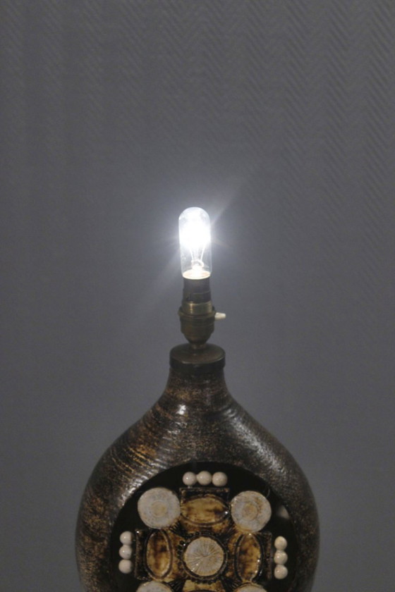 Image 1 of Georges Pelletier - Rara base per lampada a doppia luce di grandi dimensioni, Francia, anni '70