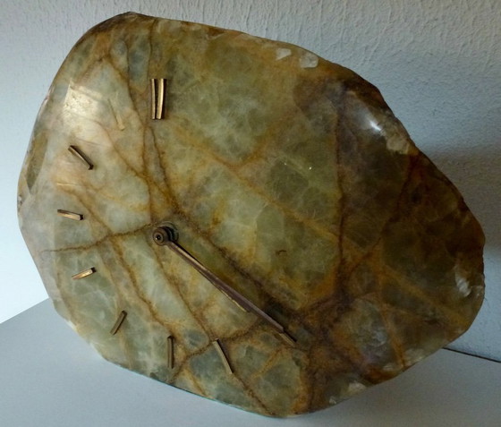 Image 1 of Vintage Table / Desk Clock, Marble/Onyx