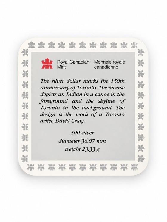 Image 1 of Canadese zilveren munt uit 1984