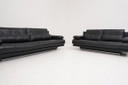 Conjunto de sofá Rolf Benz 6500, tres plazas, dos plazas, cuero negro.