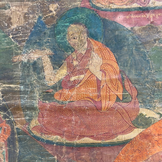 Thangka tibetano monumentale della stirpe Sakya con Hevajra – Tradizione Ngor antica, seconda metà del XV (photo 8 of 11)