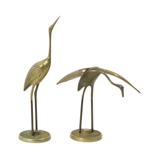 Messing Kraanvogels Hollywood Regency