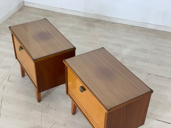 Image 1 of 2x vintage bedside cabinets bedside table side table