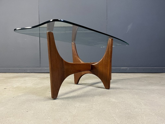 Image 1 of Table basse scandinave en teck et verre, années 1960