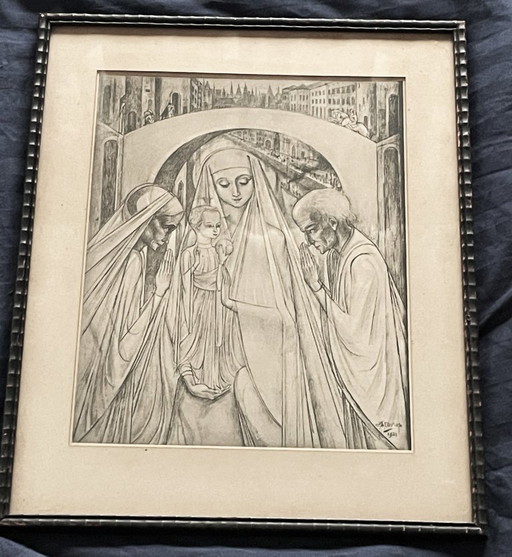 Jan Toorop (1858–1928) – Maria mit Kind und Gebeten