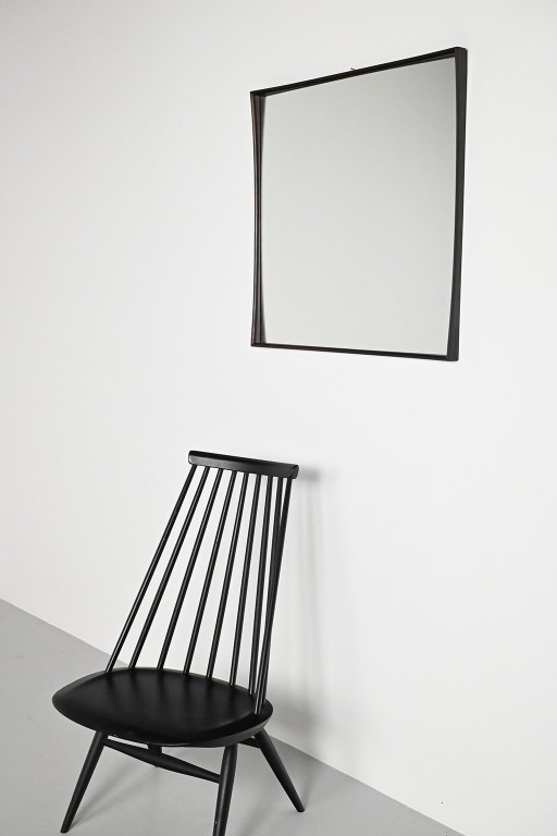 Square rosewood mirror