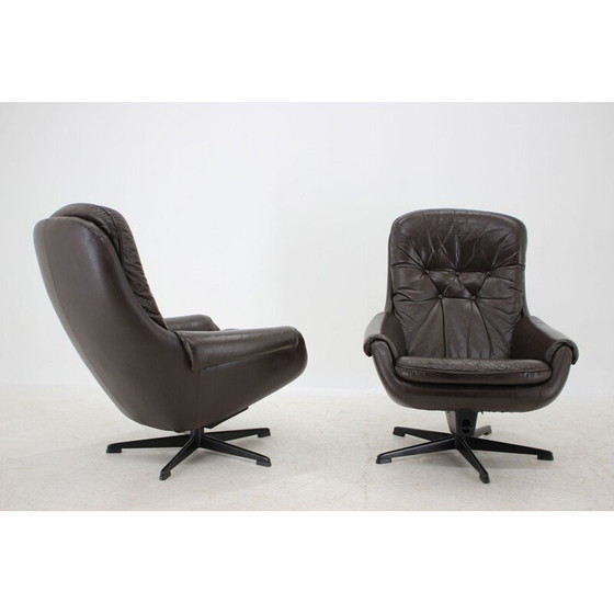 Image 1 of Pair of vintage leather lounge armchairs by Peem, Scandinavia 1970