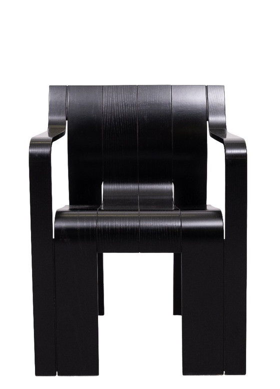 Image 1 of Gijs Bakker Black Strip Stühle mit Armlehnen
