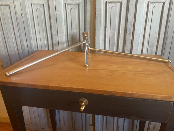 Image 1 of Porte-serviettes chromé à 3 barres mobiles, tube rond, style français