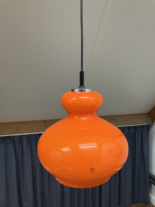 Peil Und Putzler Pendant Lamp Vintage Orange Opaline