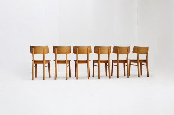 Image 1 of Ensemble de 6 chaises de salle à manger danoises vintage du milieu du siècle