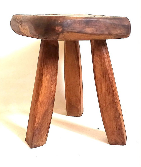 Image 1 of Brutalistischer Dreibeinhocker, 1960er Jahre