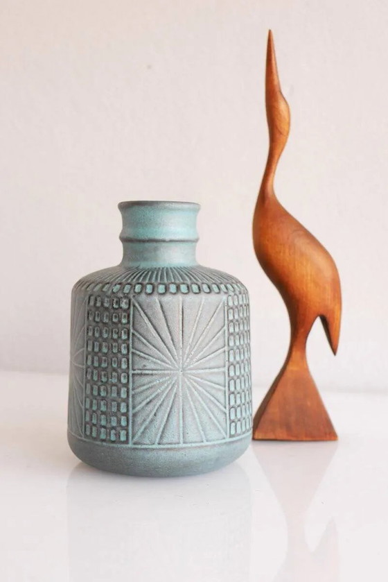 Image 1 of Mid-century Scandinavian modern art design pottery vase by Mari Simmulson for Upsala Ekeby, Sweden, 1970s
