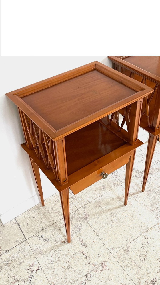 Image 1 of TABLE de Chevet pieds Compas VINTAGE