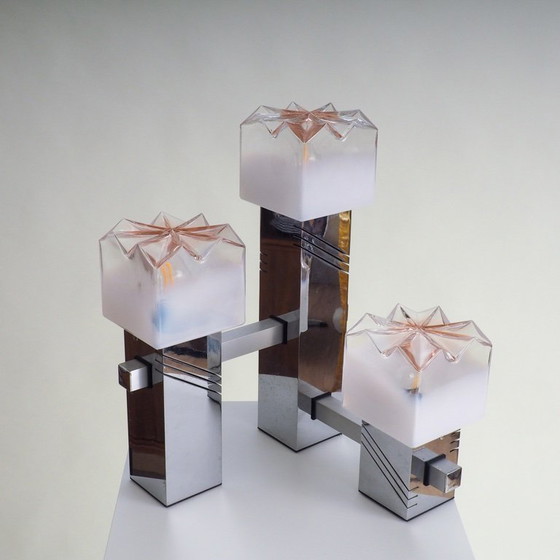 Image 1 of Tafellamp met Murano glazen kappen van Gaetano Sciolari